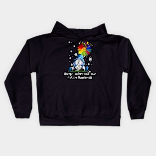 Accept Understand Love Autism Awareness Gnome Kids Hoodie